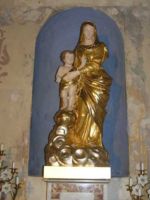 XIXth statue Villemagne l'Argentière Gold and silver-leaf restoration on a XIXth Madonna with Child - Villemagne l'Argentière Hérault