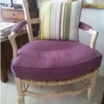 Fauteuil provençal d'époque XIXe tissus Romo et Les toiles du soleil Restauration et paillage d'un fauteuil provençal d'époque XIXe tissus Romo et Les toiles du soleil