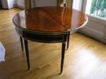 Louis XVI three-plate half-moon mahogany game table - Sénat Restoration of a Louis XVI three-plate half-moon mahogany game table - Sénat Paris